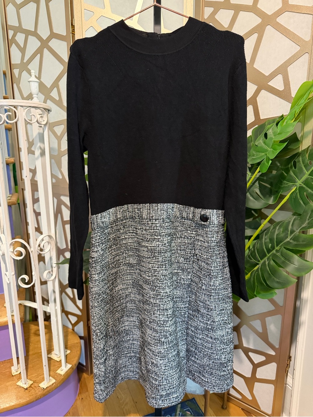 Calvin Klein Colorblock Sweater Dress – Size XL